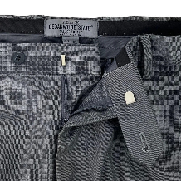 Cedar Wood State Mens Slacks Gray Dress Pants Straight Leg Size 36L Long 36x33 - Picture 6 of 8